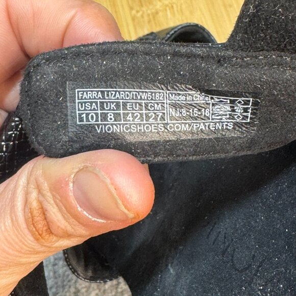 Vionic Farra Lizard Adjustable sandals metallic design black size 10 Orthotic - Picture 8 of 8